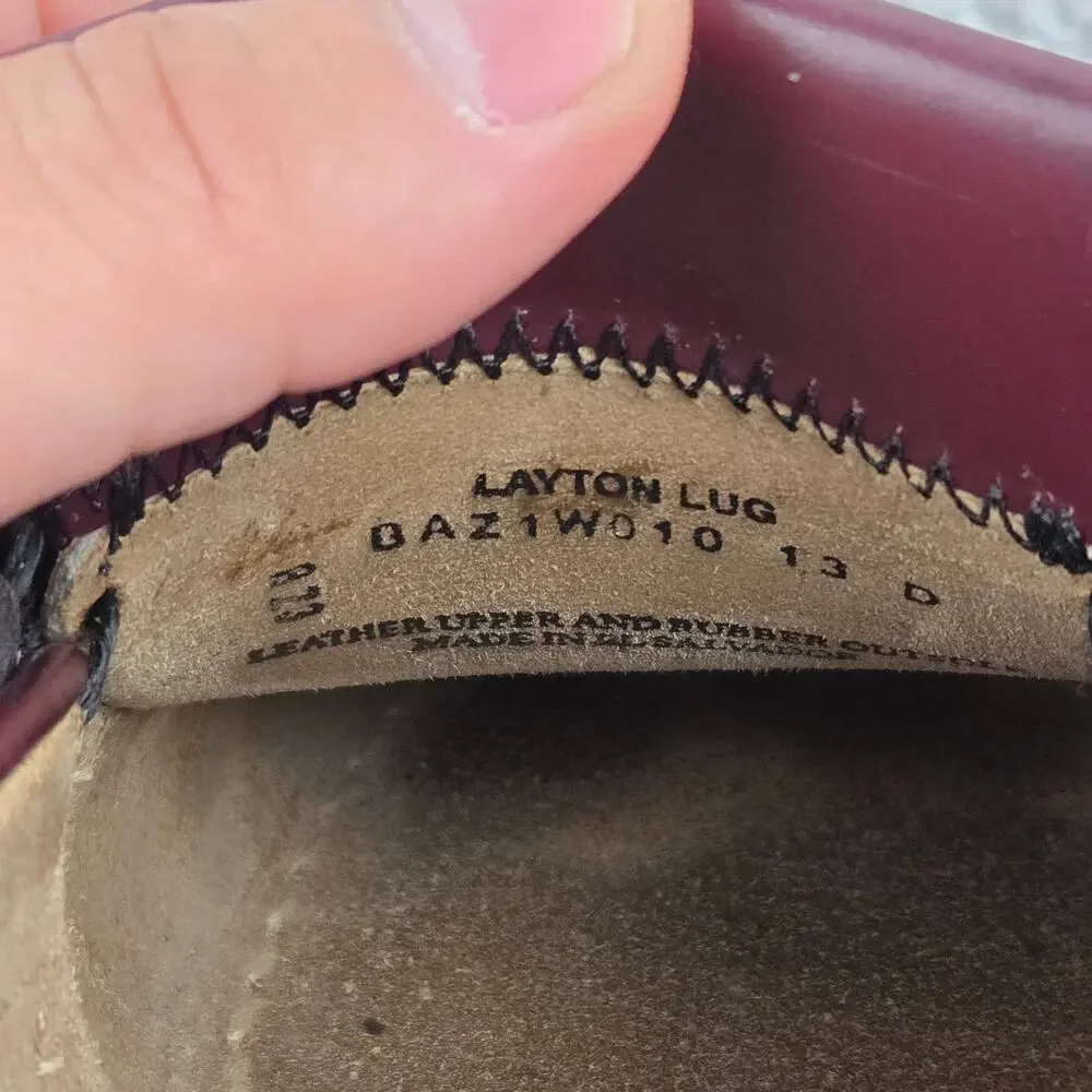 G.H. Bass & Co Weejuns Mens 13D Layton Burgundy Leather Kiltie Tassel Lug Loafer